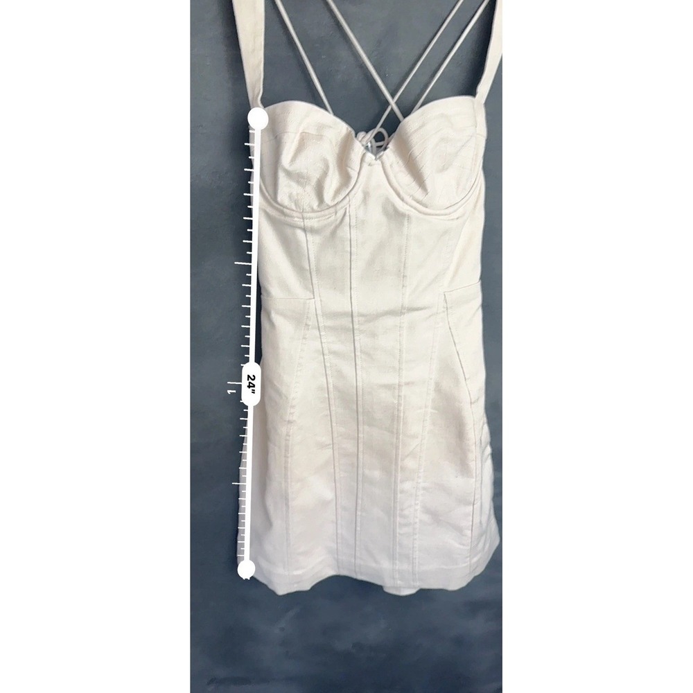 Oh Polly Mini Dress US 4 Sand Corset Bodycon Strappy Back Underwire NWT 7146 - Picture 6 of 8